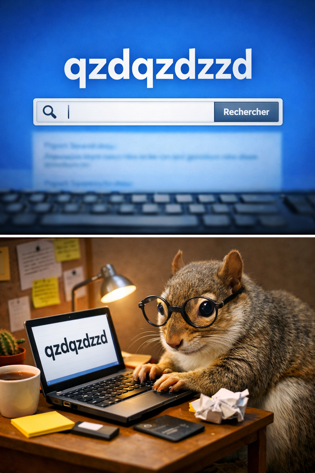 Ecureuil qui tape qzdqzdqzd sur un moteur de recherche